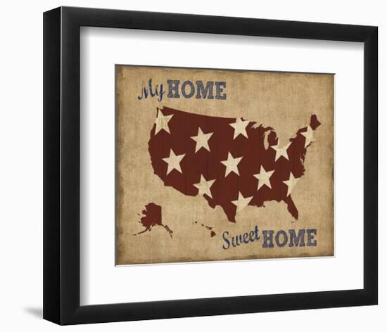 My Home Sweet Home USA Map-Sparx Studio-Framed Art Print