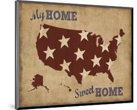 My Home Sweet Home USA Map-Sparx Studio-Mounted Art Print