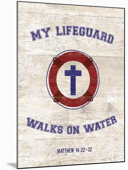 My Lifeguard Walks - Nautical-The Vintage Collection-Mounted Giclee Print