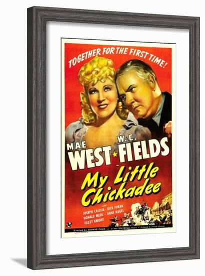 My Little Chickadee, Mae West, W.C. Fields, 1940-null-Framed Art Print