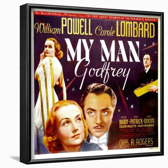 My Man Godfrey, Carole Lombard, William Powell, 1936-null-Framed Art Print