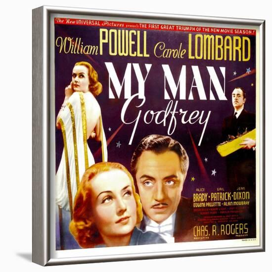 My Man Godfrey, Carole Lombard, William Powell, 1936-null-Framed Art Print