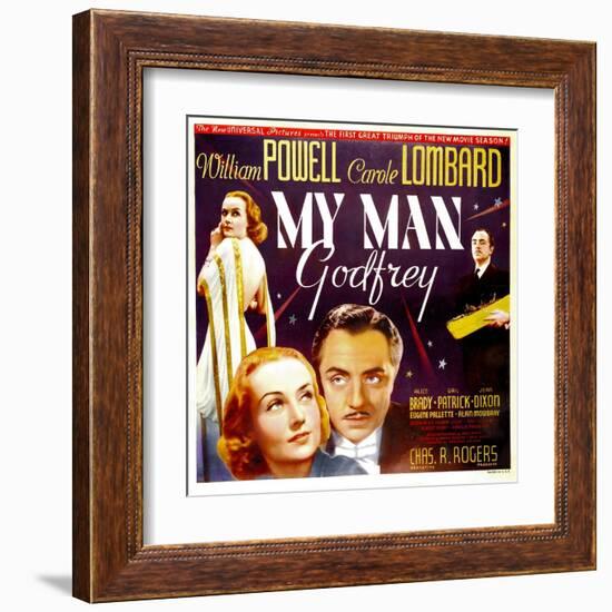 My Man Godfrey, Carole Lombard, William Powell, 1936-null-Framed Art Print