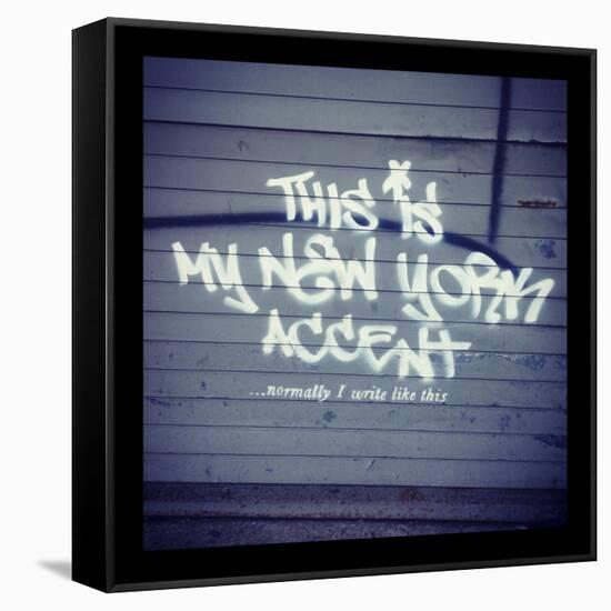 My New York Min-Banksy-Framed Stretched Canvas