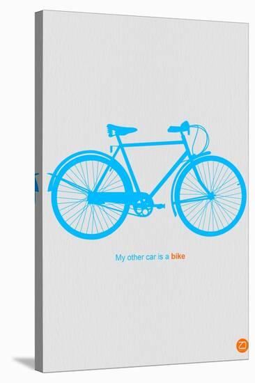 My Other Car Is A Bike ( Blue Poster)-NaxArt-Stretched Canvas