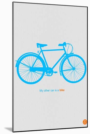 My Other Car Is A Bike ( Blue Poster)-NaxArt-Mounted Art Print