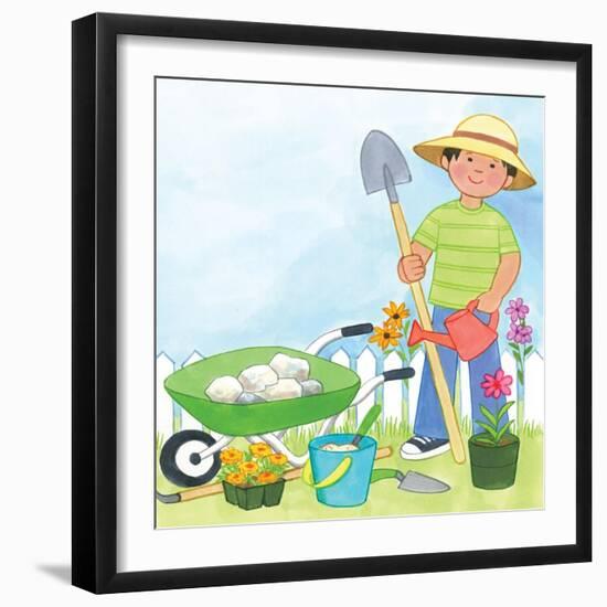 My Playtime Garden - Turtle-Kathryn Mitter-Framed Giclee Print