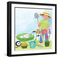 My Playtime Garden - Turtle-Kathryn Mitter-Framed Giclee Print