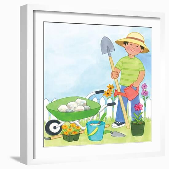 My Playtime Garden - Turtle-Kathryn Mitter-Framed Giclee Print