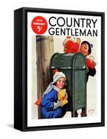 "My Secret Valentine," Country Gentleman Cover, February 1, 1938-Henry Hintermeister-Framed Stretched Canvas