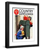 "My Secret Valentine," Country Gentleman Cover, February 1, 1938-Henry Hintermeister-Framed Premium Giclee Print