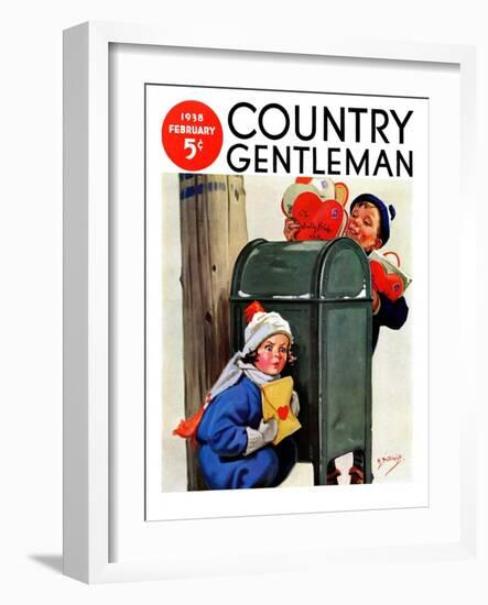 "My Secret Valentine," Country Gentleman Cover, February 1, 1938-Henry Hintermeister-Framed Giclee Print