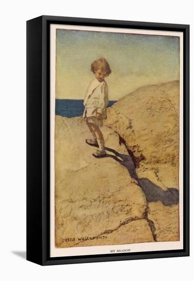 My Shadow by Robert Louis Stevenson-Jessie Willcox-Smith-Framed Stretched Canvas