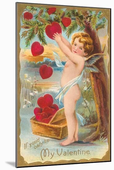 My Valentine, Cupid Picking Hearts-null-Mounted Art Print
