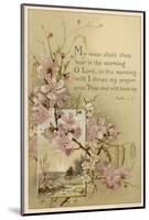 My Voice Shalt Thou Hear-- Text with Floral Ornament and a Rustic Scene-null-Mounted Photographic Print