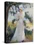 My Wife, Emeline, in a Garden-Edmund Charles Tarbell-Stretched Canvas
