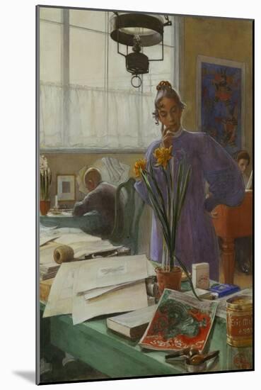 My Wife (Karin in the Studio]-Carl Larsson-Mounted Giclee Print
