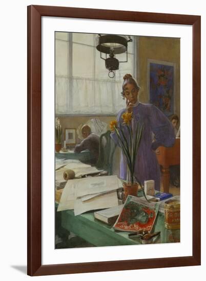 My Wife (Karin in the Studio]-Carl Larsson-Framed Giclee Print