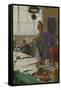 My Wife (Karin in the Studio]-Carl Larsson-Framed Stretched Canvas