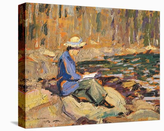 My Wife, Sackville River-Arthur Lismer-Stretched Canvas