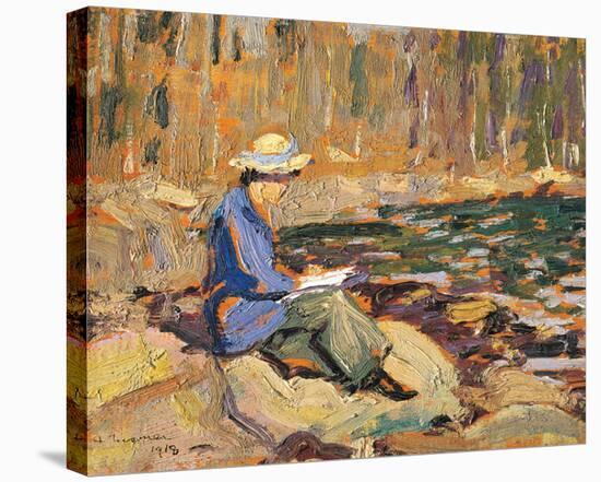 My Wife, Sackville River-Arthur Lismer-Stretched Canvas