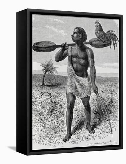 Myamuezi, Native from Unyamuezy, Engraving from Journal of Discovery of the Sources of Nile-John Hanning Speke-Framed Stretched Canvas