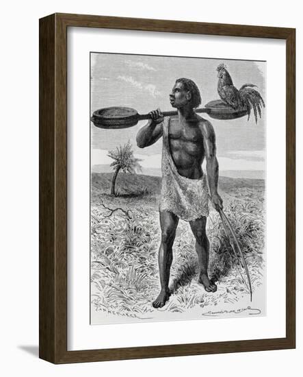 Myamuezi, Native from Unyamuezy, Engraving from Journal of Discovery of the Sources of Nile-John Hanning Speke-Framed Giclee Print