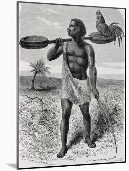 Myamuezi, Native from Unyamuezy, Engraving from Journal of Discovery of the Sources of Nile-John Hanning Speke-Mounted Giclee Print