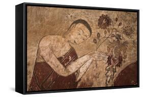 Myanmar, Bagan. Ancient Artwork in a Buddhist Temple-Jaynes Gallery-Framed Stretched Canvas