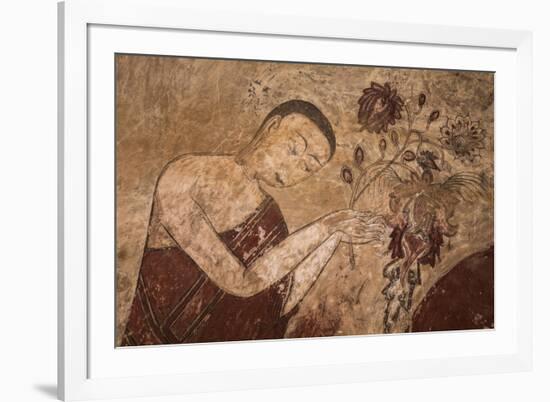 Myanmar, Bagan. Ancient Artwork in a Buddhist Temple-Jaynes Gallery-Framed Photographic Print