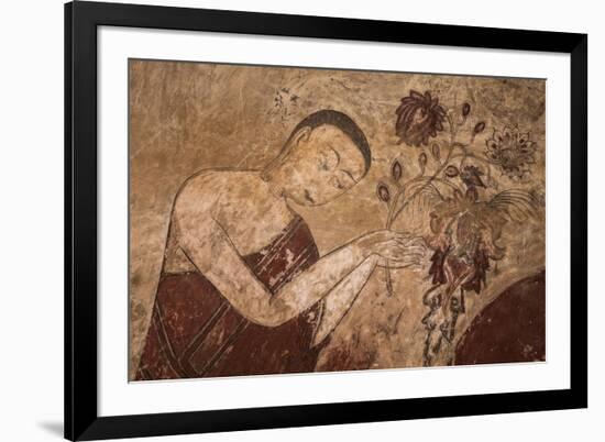 Myanmar, Bagan. Ancient Artwork in a Buddhist Temple-Jaynes Gallery-Framed Photographic Print