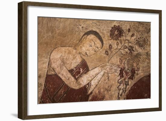 Myanmar, Bagan. Ancient Artwork in a Buddhist Temple-Jaynes Gallery-Framed Photographic Print