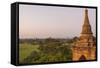 Myanmar. Bagan. Dawn over the Plains of Bagan-Inger Hogstrom-Framed Stretched Canvas