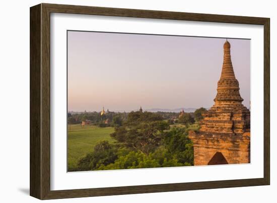 Myanmar. Bagan. Dawn over the Plains of Bagan-Inger Hogstrom-Framed Photographic Print