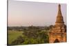 Myanmar. Bagan. Dawn over the Plains of Bagan-Inger Hogstrom-Stretched Canvas