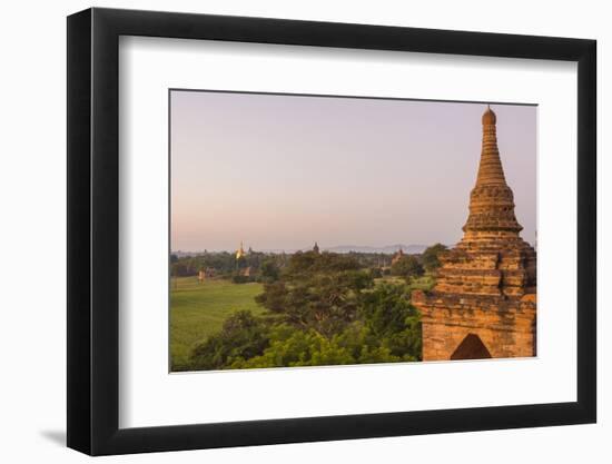 Myanmar. Bagan. Dawn over the Plains of Bagan-Inger Hogstrom-Framed Photographic Print