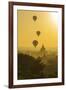 Myanmar. Bagan. Hot Air Balloons Rising over the Temples of Bagan-Inger Hogstrom-Framed Photographic Print