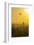 Myanmar. Bagan. Hot Air Balloons Rising over the Temples of Bagan-Inger Hogstrom-Framed Photographic Print