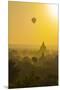Myanmar. Bagan. Hot Air Balloons Rising over the Temples of Bagan-Inger Hogstrom-Mounted Premium Photographic Print