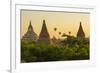 Myanmar. Bagan. Hot Air Balloons Rising over the Temples of Bagan-Inger Hogstrom-Framed Photographic Print