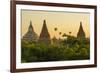 Myanmar. Bagan. Hot Air Balloons Rising over the Temples of Bagan-Inger Hogstrom-Framed Photographic Print