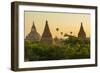 Myanmar. Bagan. Hot Air Balloons Rising over the Temples of Bagan-Inger Hogstrom-Framed Photographic Print