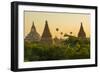 Myanmar. Bagan. Hot Air Balloons Rising over the Temples of Bagan-Inger Hogstrom-Framed Photographic Print