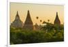 Myanmar. Bagan. Hot Air Balloons Rising over the Temples of Bagan-Inger Hogstrom-Framed Photographic Print