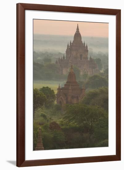 Myanmar. Bagan. Landscape of the Temples of Bagan at Sunrise-Inger Hogstrom-Framed Premium Photographic Print