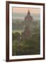 Myanmar. Bagan. Landscape of the Temples of Bagan at Sunrise-Inger Hogstrom-Framed Premium Photographic Print