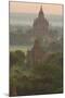 Myanmar. Bagan. Landscape of the Temples of Bagan at Sunrise-Inger Hogstrom-Mounted Premium Photographic Print