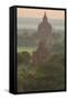 Myanmar. Bagan. Landscape of the Temples of Bagan at Sunrise-Inger Hogstrom-Framed Stretched Canvas