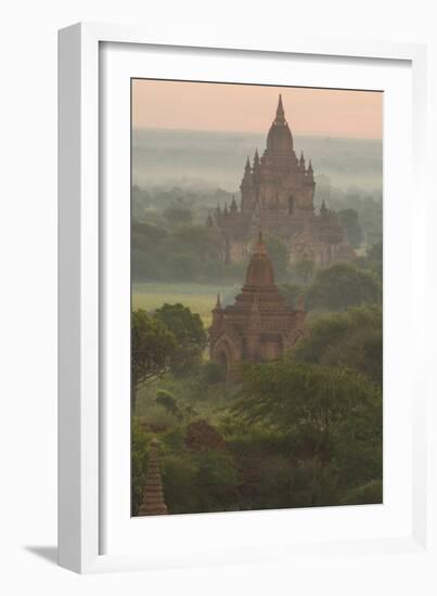 Myanmar. Bagan. Landscape of the Temples of Bagan at Sunrise-Inger Hogstrom-Framed Photographic Print