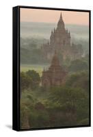 Myanmar. Bagan. Landscape of the Temples of Bagan at Sunrise-Inger Hogstrom-Framed Stretched Canvas